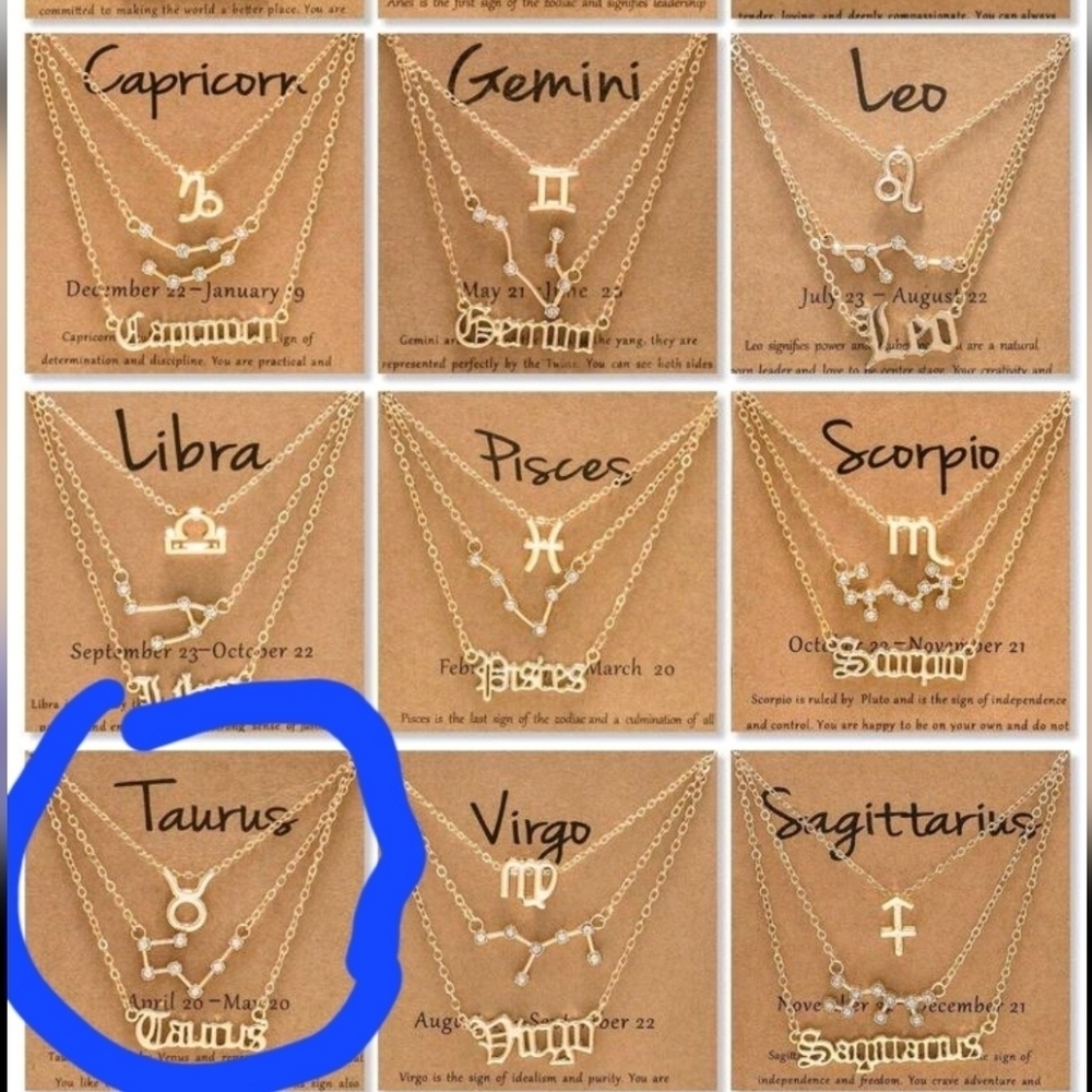 Taurus 3-Piece Set Zodiac Necklace